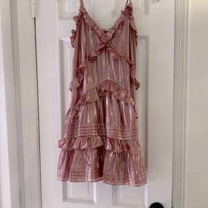 Rebecca Taylor Metallic Rose Color Dress